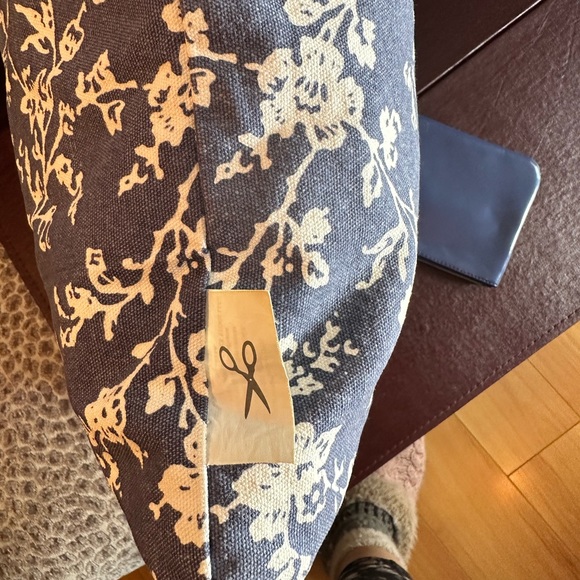 Joann Fabrics reversible canvas large tote bag detachable pouch blue bird cotton - Picture 4 of 16